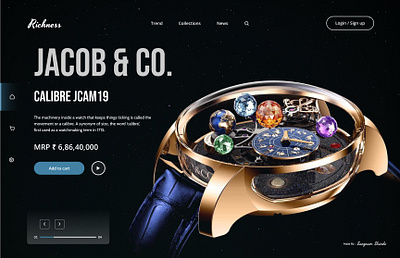 Luxury Watch Web UI Design luxury ui uiux ux watcher webdesign website