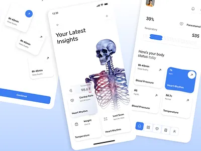 Health Tracking App ui app ui clean ui mobile app modern ui ui deisng uiux uiux deisng user experience user research ux deisng