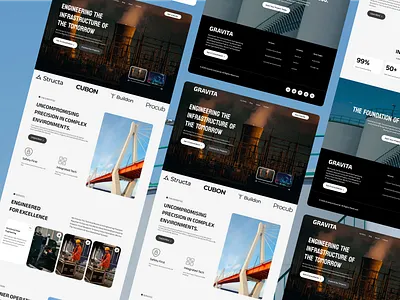 Gravita — Industrial Engineering & Infrastructure Landing Page agency architecture clean construction corporate engineering enterprise figma gravita industrial infrastructure landing page minimalist modern ui saas ui design ux web design web ui website