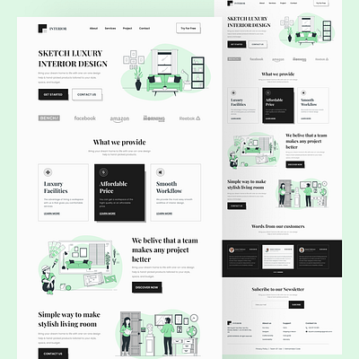 Interior Design Landing Page ui