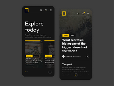 National Geographic Mobile App UI appdesign documentary landscapephotography natgeotravel nationalparks science wildlife wildlifephotography