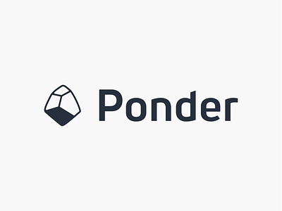 Ponder! brand branding icon illustration logo logo design logotype mark minimal p ponder rock rocks rosetta saas stone stones symbol type web