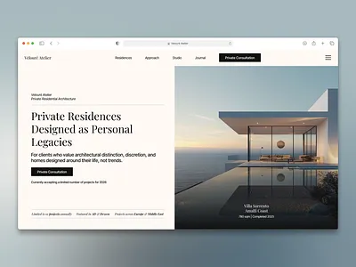 Velouré Atelier - Luxury Architecture Website Concept