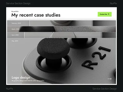 Portfolio Section UI Design appdesign case study cleandesign figma grid interface landingpage minimal modernui portfolio portfoliosection projects showcase ui uidesign uiux ux uxdesign webdesign website