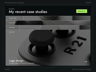 Portfolio Section UI Design appdesign case study cleandesign figma grid interface landingpage minimal modernui portfolio portfoliosection projects showcase ui uidesign uiux ux uxdesign webdesign website