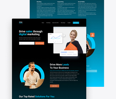 Digital marketing agency home page design conceptual design design figma home page interactive design landing page responsive design web design web development webflow