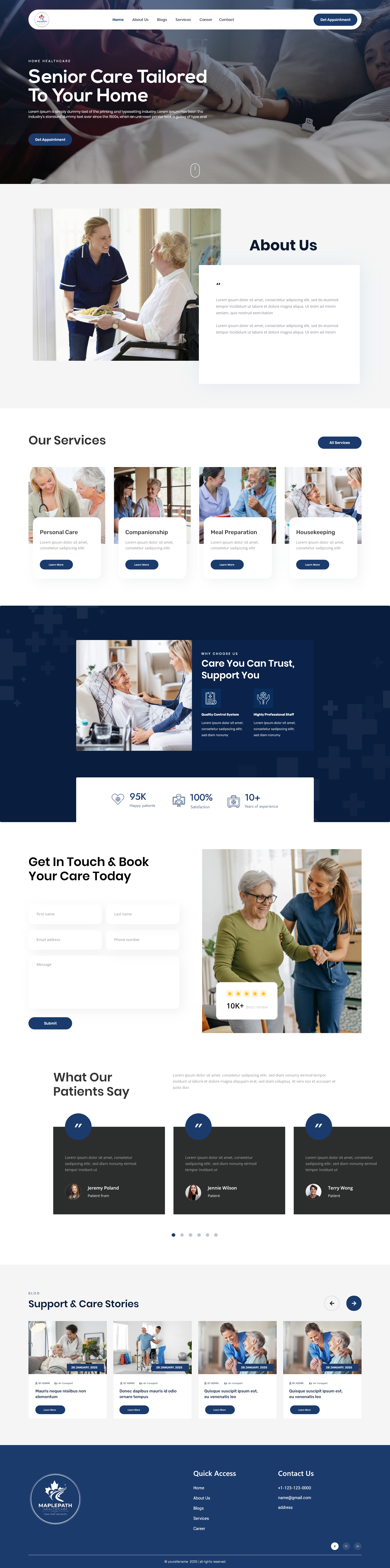 Home Healthcare Website Landing Page Design home health care website design landing page design ui ui ux design website design