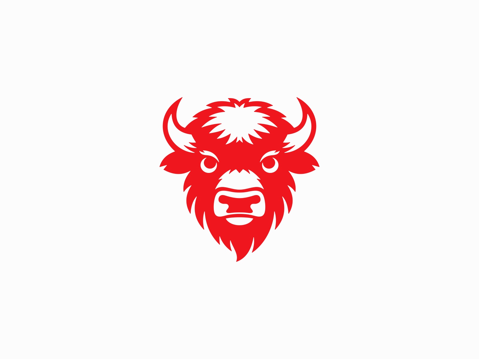 Playful Bison Head Logo
