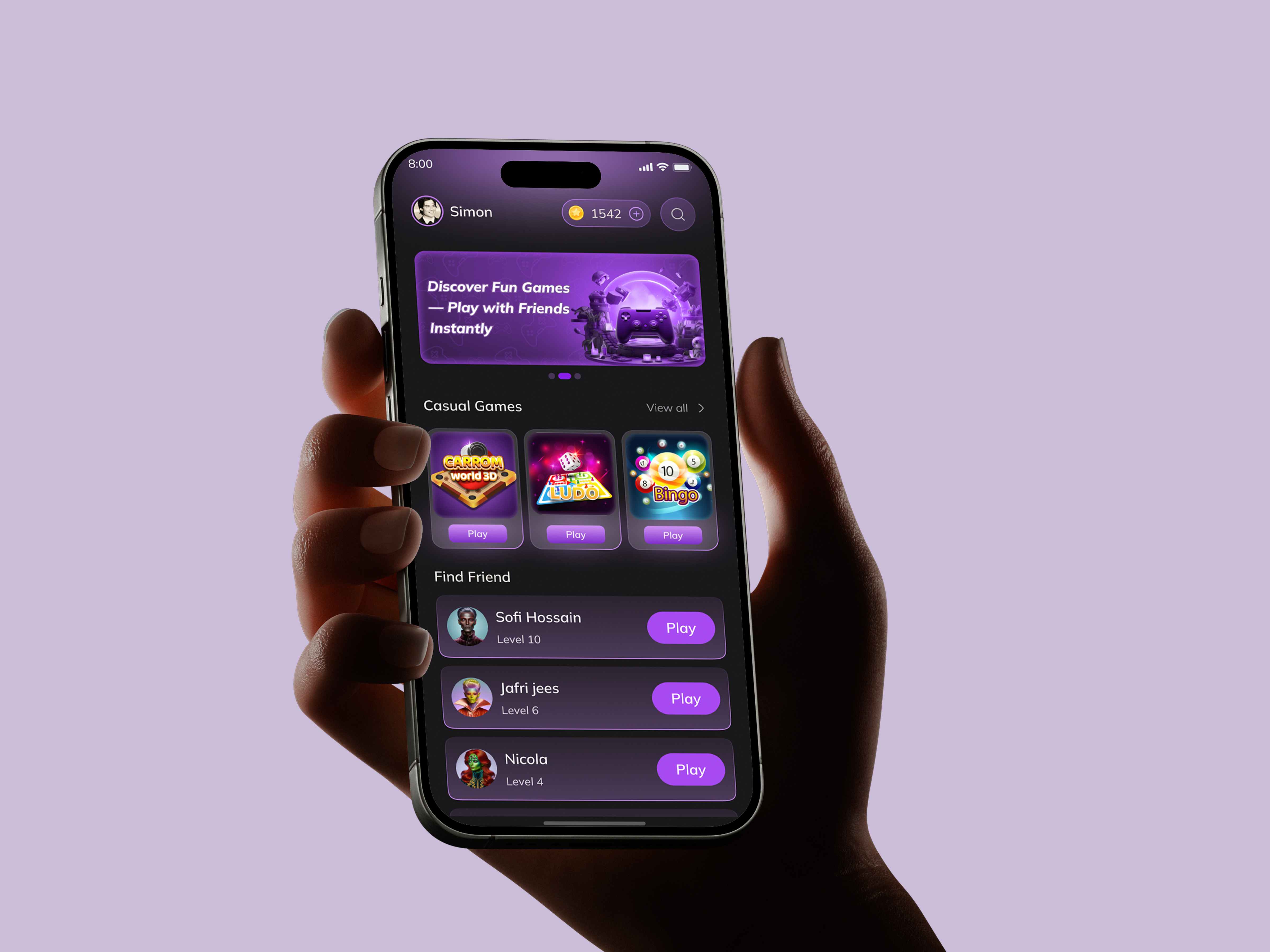 Gaming Hub Mobile App Design casino game daily reward game platform gamefi gamified app gaming app ios game design mobile app mobile app design mobile gaming modern quiz app nextlevel gaming play play to earn product design quiz app rewards system spin trivia website you win
