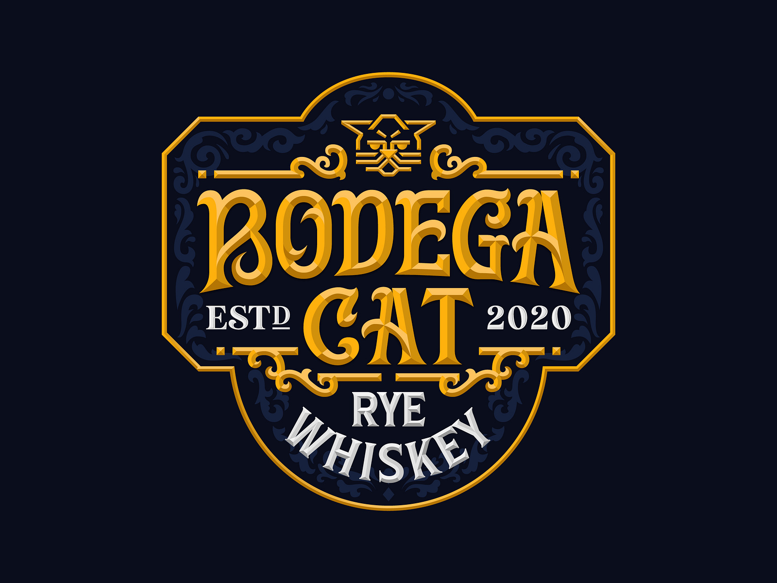 Bodega Cat Whiskey Label by Jack Type - Logo Designer on Dribbble