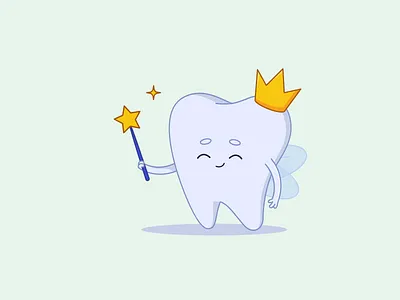 Cartoon Tooth Character Holding Wand Star Animation 2danimation animation cartoon characteranimation characterdesign cute dental dentalcare dentist healthcare illustration kids kidsapp magic mascot motiondesign playful tooth