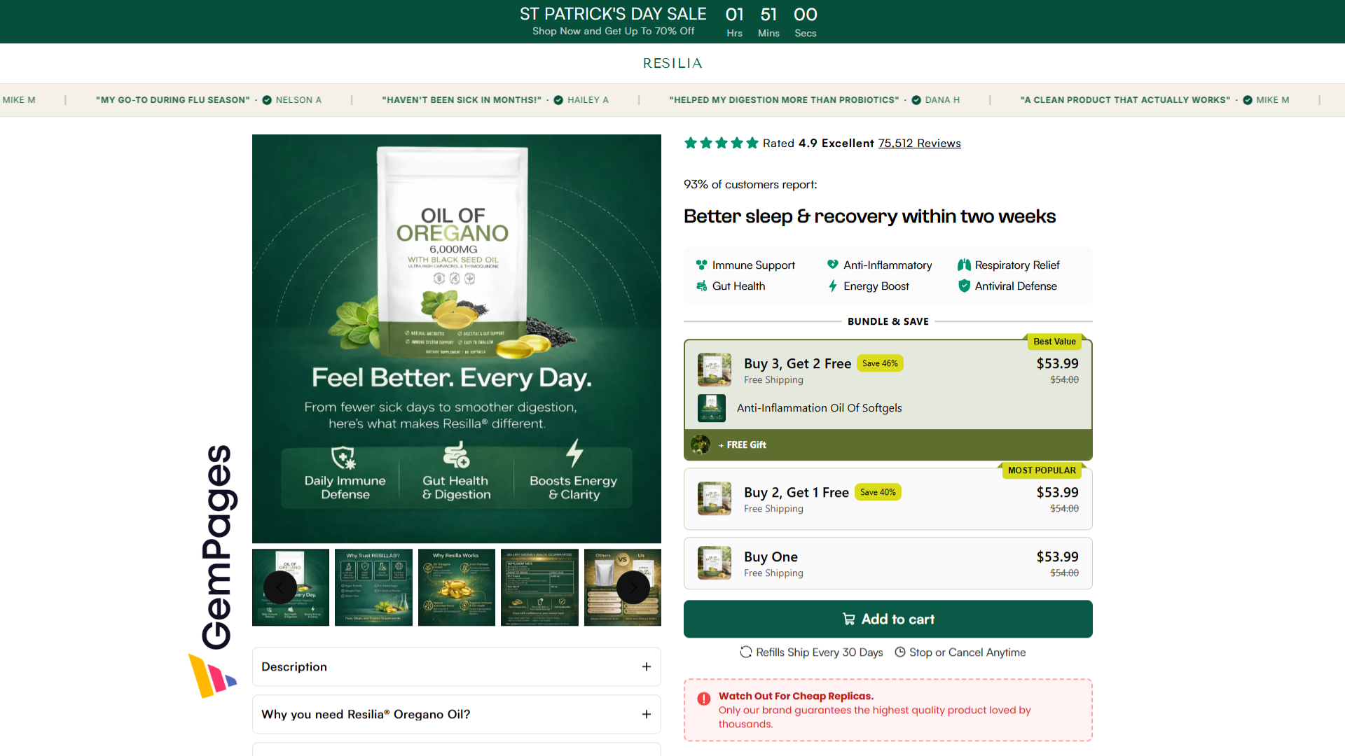 Oil O Supplement - Gempages design designing funnel funnel gempages gempages template product page sales funnel sales page shopify gempages shopify templates