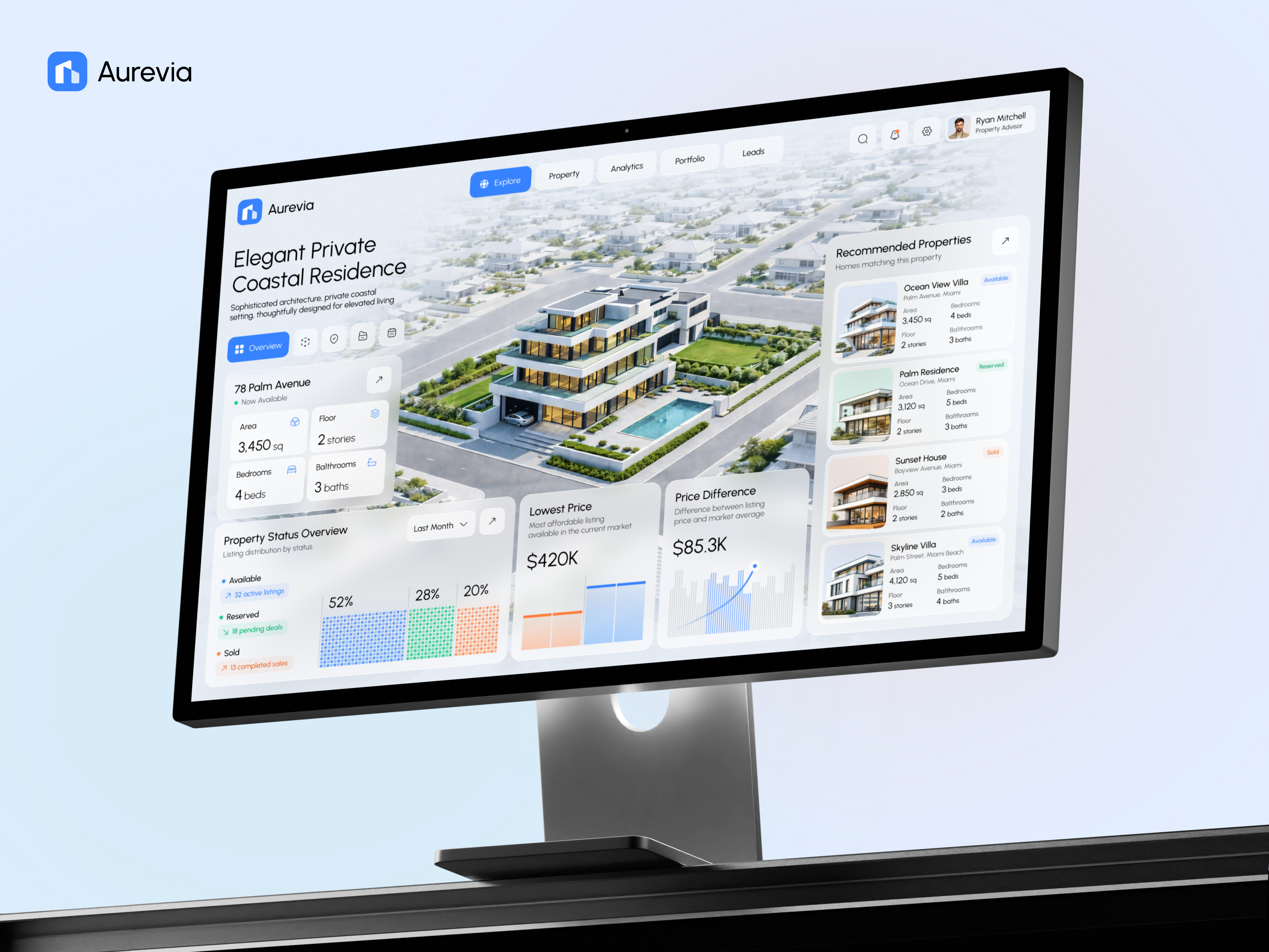 Aurevia | Premium AI Real Estate & Investment Analytics SaaS app analytics dashboard b2b saas app b2b saas application b2b saas uiux business app business application business uiux saas app saas application saas platform app saas platform application saas platform uiux saas product app saas product application saas product uiux saas uiux