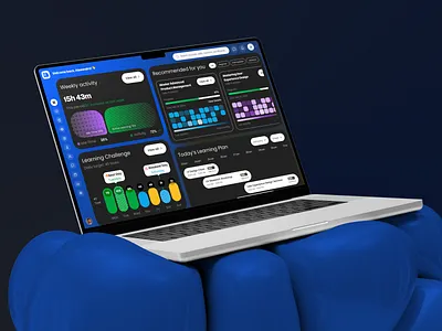 Online Learning & Skill Tracker - Dashboard app design dark mode dashboard design ed tech online learning poppins product design skill tracker tracker app ui ui design uiux user experience ux uxdesign web design