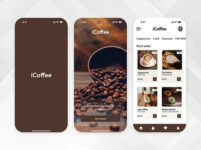 Mobile App Design - Coffee app app design branding design ecommerce illustration interface logo mobile mobile app mobile design mobile interface product design splash screen ui ui design uiux ux ux design vector