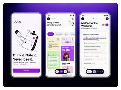 Jotly - Notes Mobile App Design app design app ui design minimal mobile design notetaking app productivity task management to do app ui ui design ui ux ux design