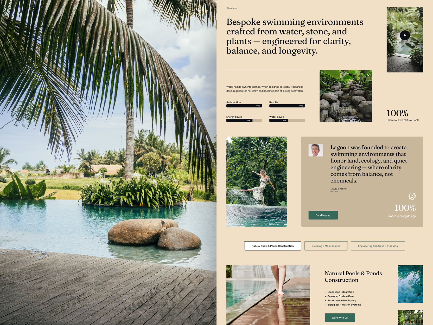 Landscape Architecture & Swimming Pool Construction Website