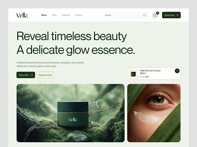 Vella – Botanical Skincare Ecommerce Website beauty product beauty website clean ui cosmetics e commerce e commerce website modern ui design personal care website deisgn product deisgn skin care landing page design skin care product design skin care website skincare brand website deisgn