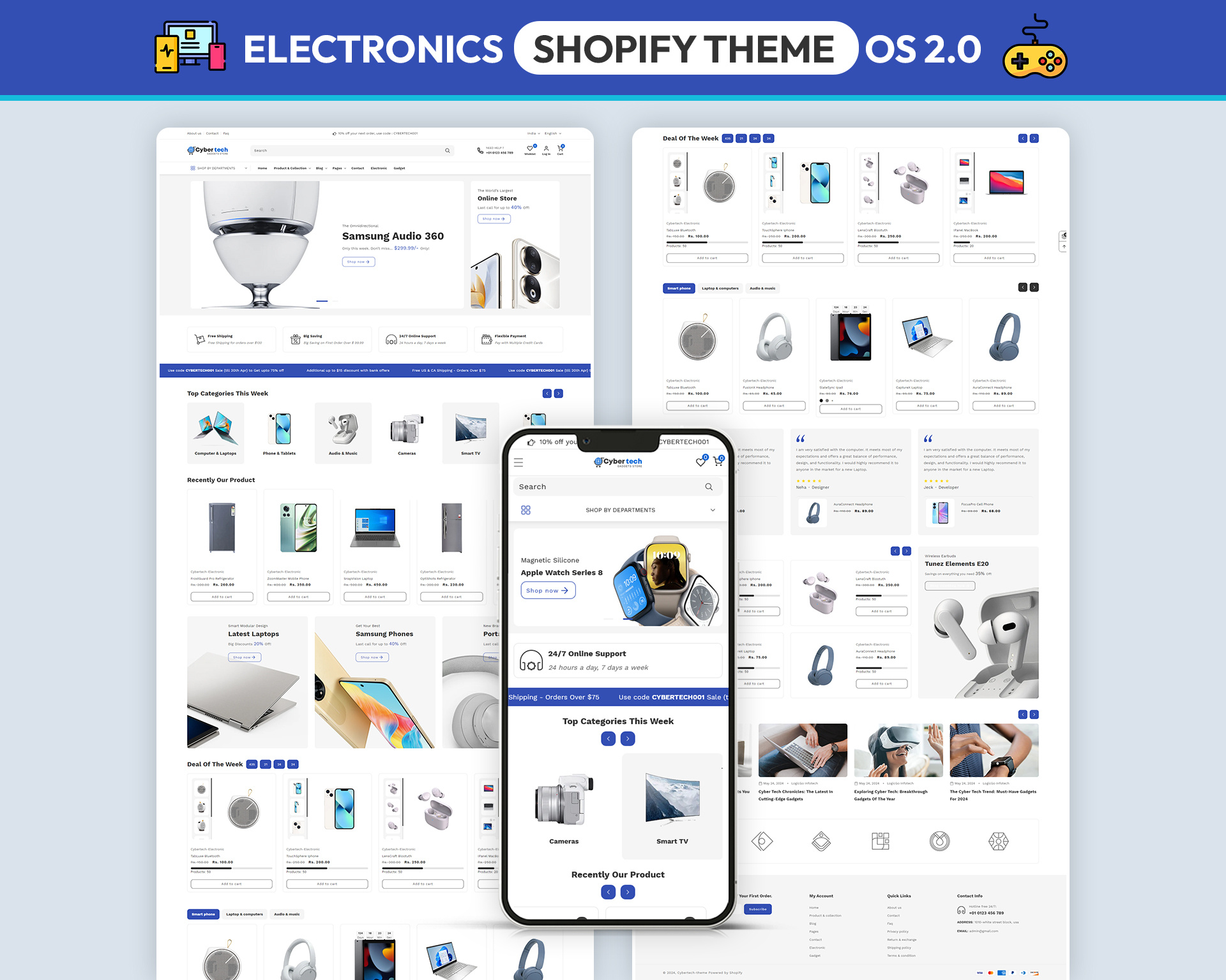 Cybertech – Minimalist Consumer Tech & Gadget Retail UI branding case study creative direction digital experience electronics ui interaction design layout minimalist ui mobile ui portfolio product grid responsive tech design typography ui design user experience user interface ux design visual identity web design