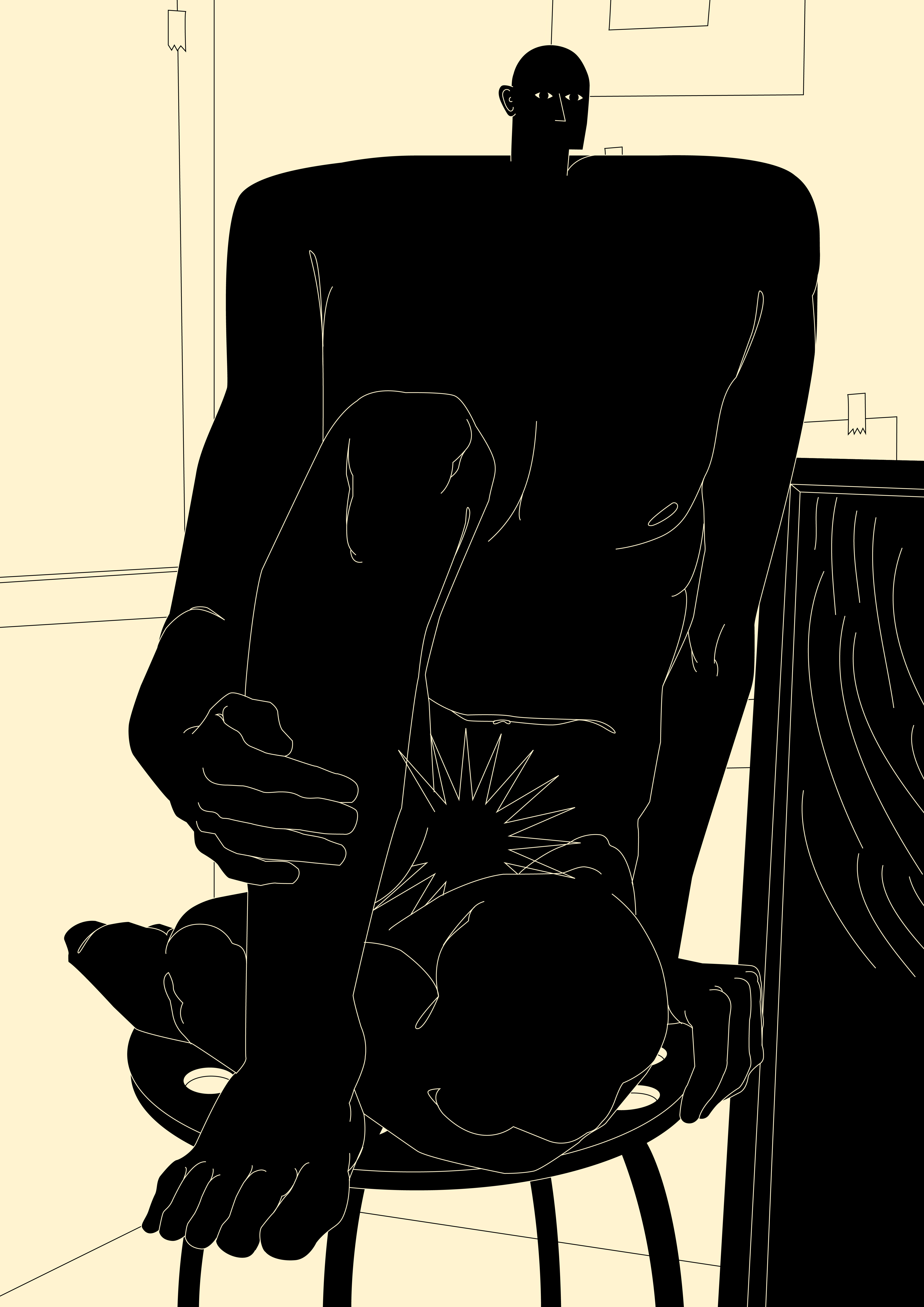 Sitting in an empty room abstract art branding composition conceptual illustration design dual meaning editorial editorial illustration empty room figure figure illustration illustration laconic lines minimal poster print print illustration sitting