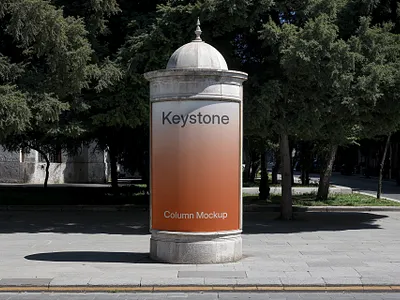 Free Column AD Mockup / Keystone Series 3d animation branding design download free freebie graphic design illustration logo mockup mockup cloud motion graphics ui vector