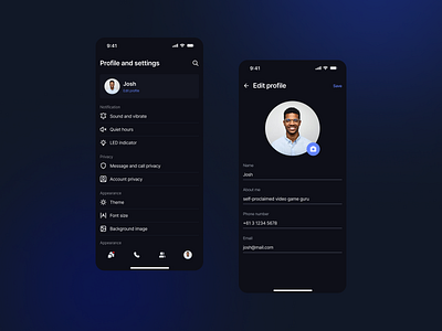 Profile and setting - Design Exploration account app avatar branding dailyui design photo profile setting ui uiux ux