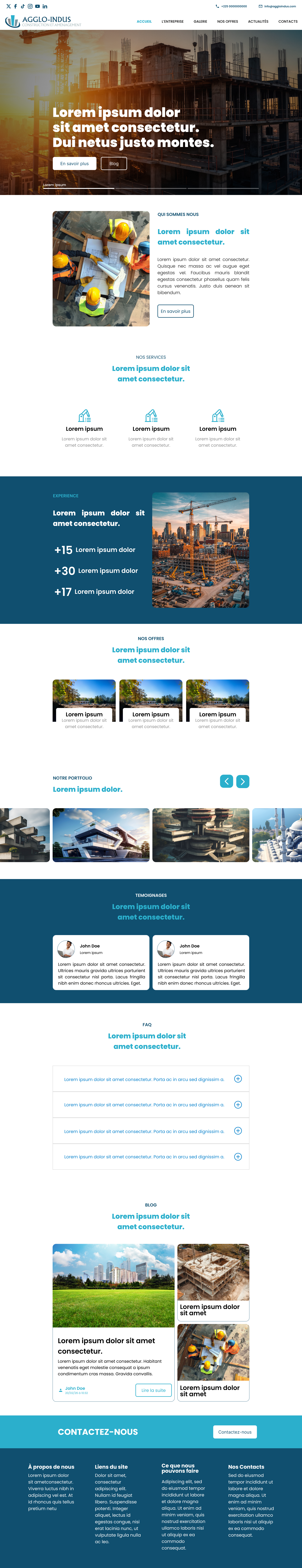 AGGLO-INDUS Landing page ui