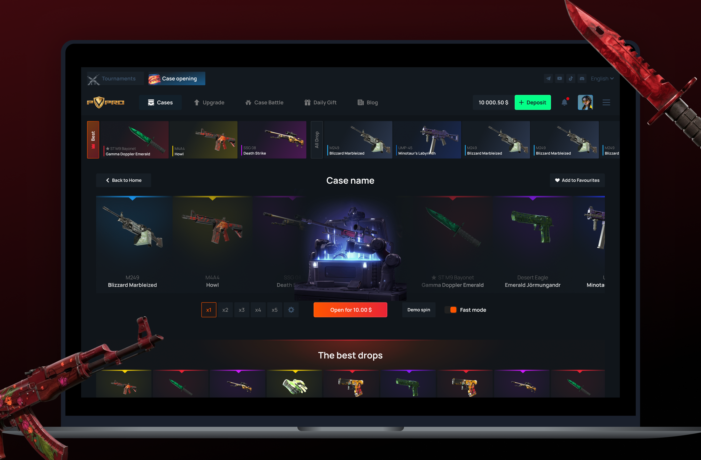 Example of UX/UI Case Opening Website
