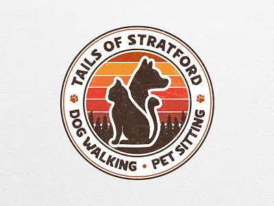 Tails of Stratford a Dog Walking and Pet Sitting company animals badge design badge logo branding designer dog dog logo dogs graphic designer illustration logo designer logo ideas logo maker pet pet logo pet shop pets vintage design