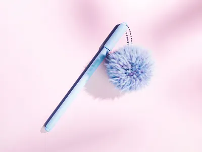 Pen with pom pom 3d accessory blender3d design feminine pen visualization