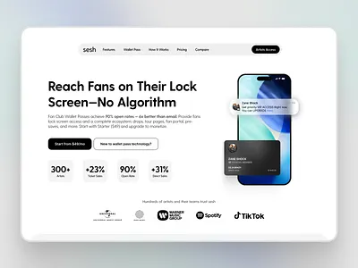 Sesh - Website Design design graphic design minimal ui ux web web design