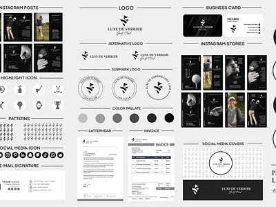 LUXE DE VERRIER — Premium Golf Club Visual Identity brandidentity branding brandstyleguide design golflogo graphic design graphicdesign logo luxurybranding minimalistlogo stationerydesign vectordesign