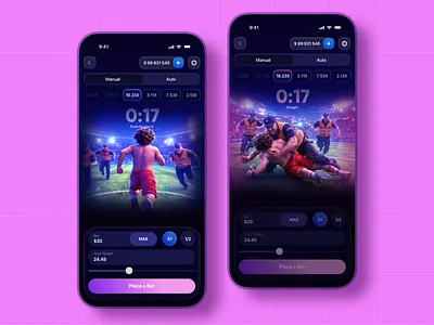 Pitch Invader — Crash Betting Game Concept appdesign betting concept crash darkui fintech football game gamebling mobiledesign mode motion graphics neumorphism run sport ui ux