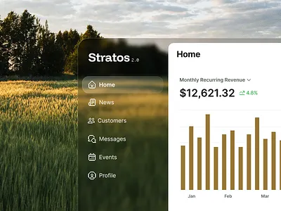 Stratos - Dashboard admin panel analytics dashboard app design clean ui creative studio dashboard data visualization fintech glassmorphism interaction design interface design minimalist product design revenue tracker saas ui software design tech ui ui design ux design web app