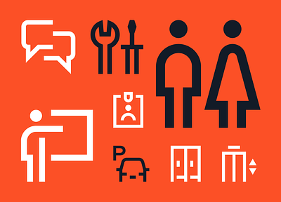 Rostelecom signage icons grid icon icon system iconset pictogram wayfinding