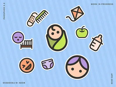 Phosphor 2.2 WIP baby icon icon design icon family icon pack icon set iconography icons illustration