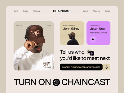 Chaincast - Website Podcast bold clean design interface stratup ui uitrends ux web web design