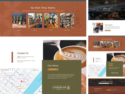 Copperline Coffee Website Design business website coffee coffee design coffee logo coffee shop coffee shop logo coffee shop website coffee website copper copperline iowa restaurant website