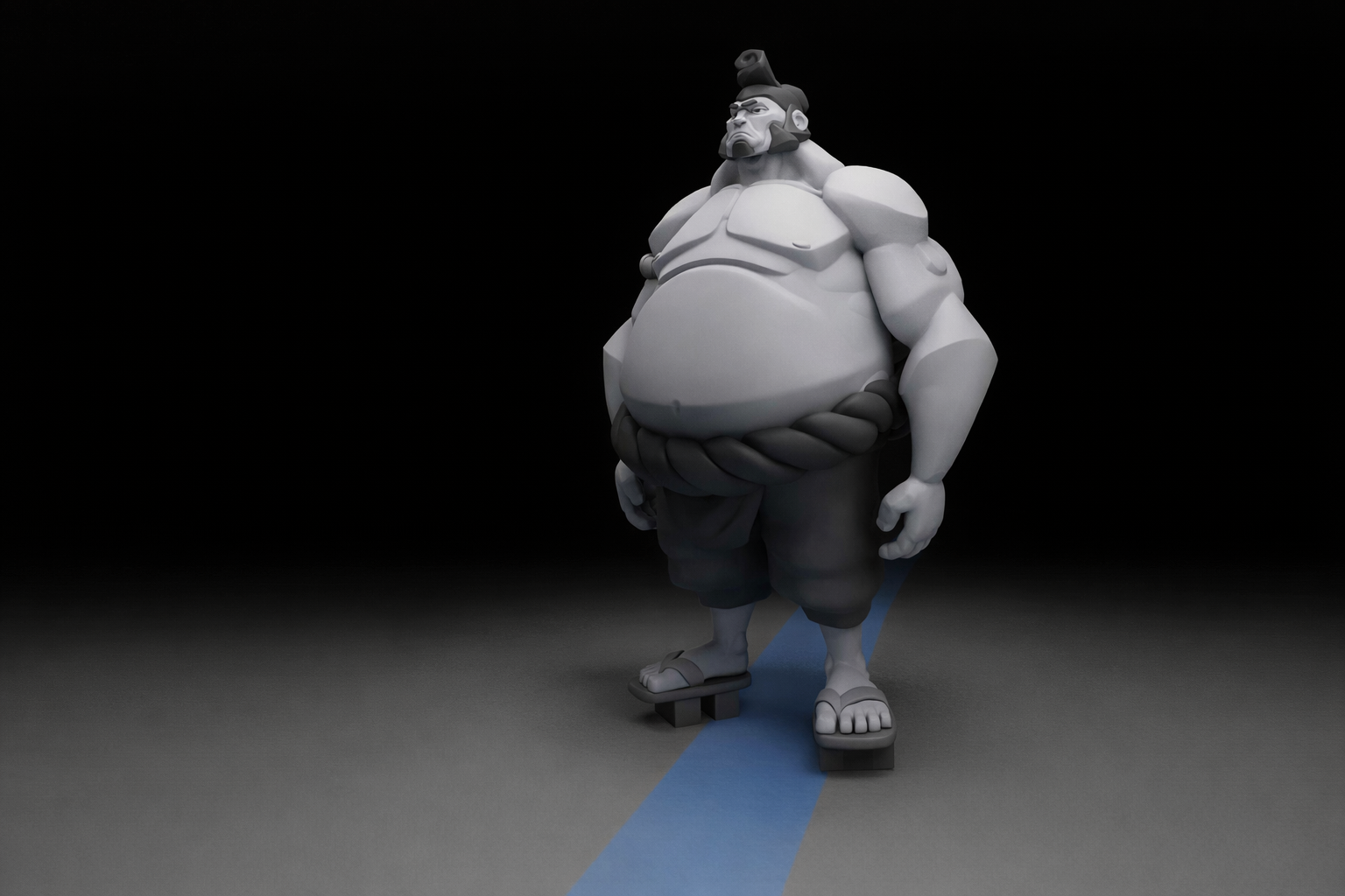 SUMO WRESTLER | FLAT SCULPT by nottodayrender 3d 3d character 3d modeling anatomy blender3d box modeling character design flat sculpt sculpture stylized sumo warrior wrestler
