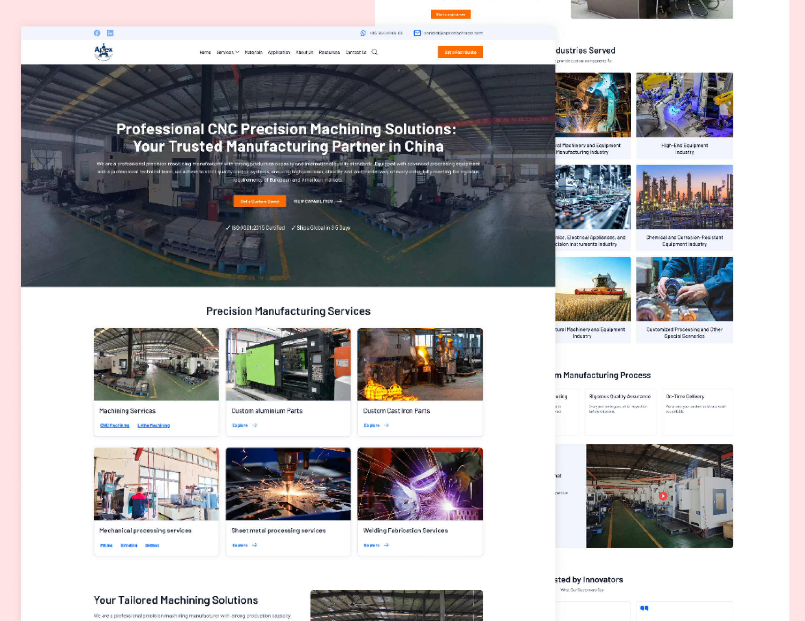 CNC Machining Industrial Website UI UX Design b2b marketing x b2b ux ui cesign b2b website design cnc lathe cnc machining cnc milling service cnc web design cnc website ux ui design construction equipements factory website industrial design industrial machinery industrial ui industrial ui ux design industrial website design manufacturing manufacturing web design robotics website web development website builder