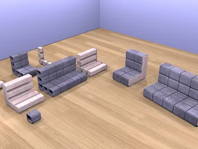 Prefabricated furniture for a children's room 3d best chair design furniture for children graphic design interior