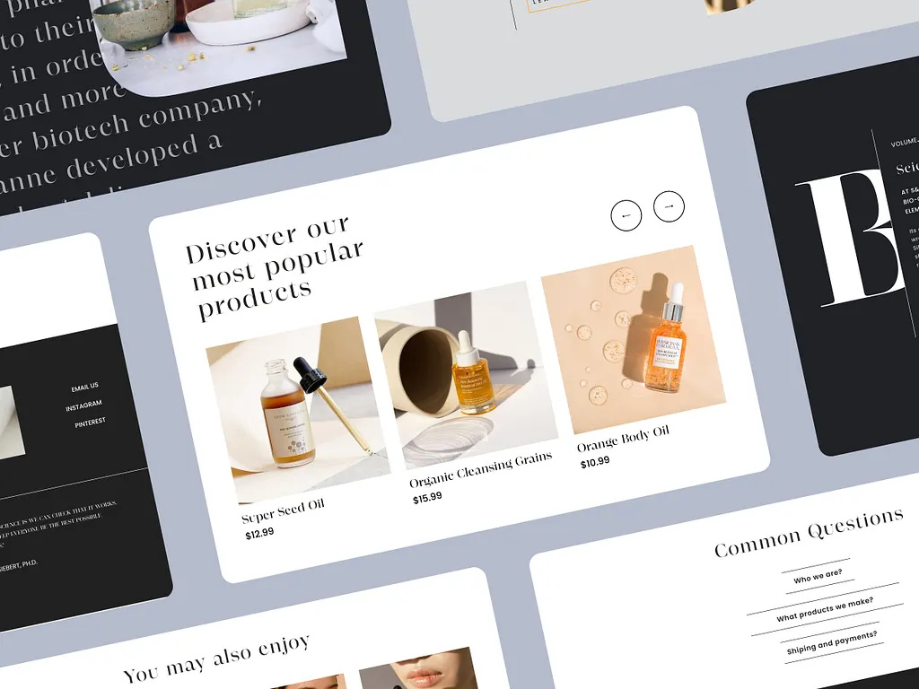 Example of Full Website Design — Multi Page 