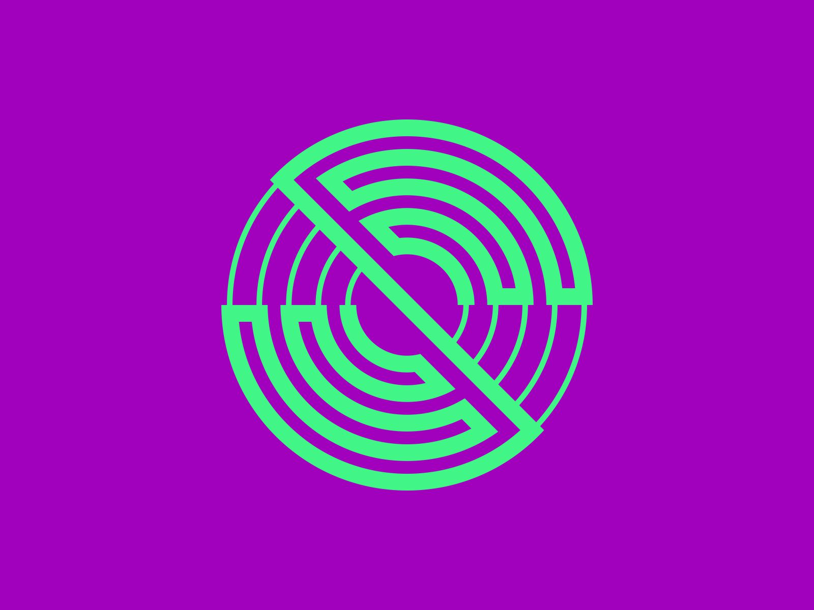 Circular Maze Monogram Logo