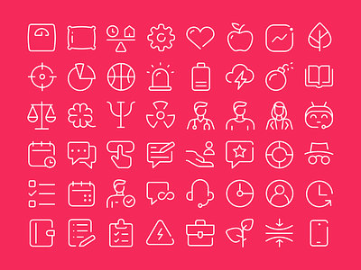 Icons for online assistant app assistant chat flat flatgraphic health icon iconpack iconset line outline psy suport ui vector