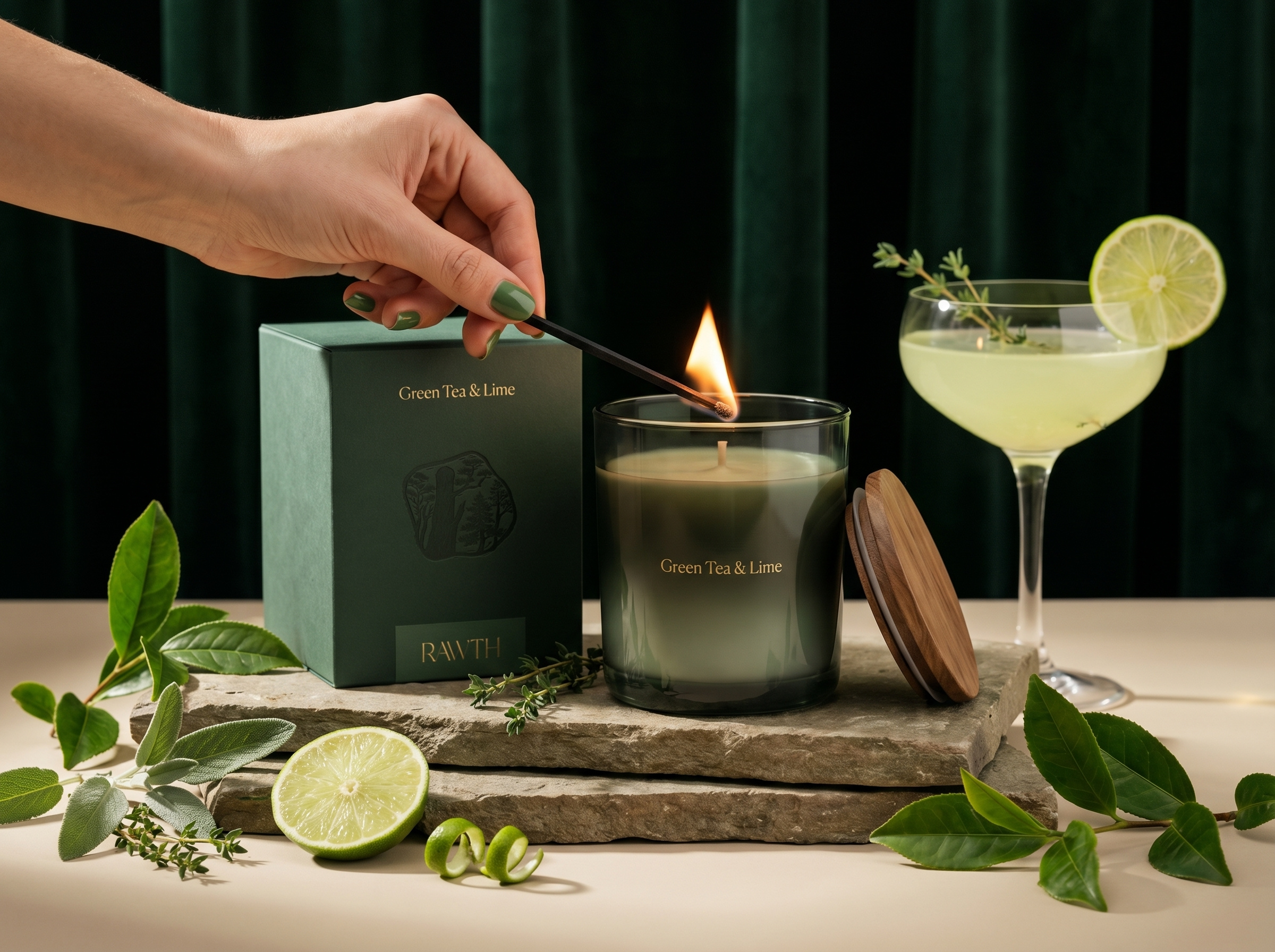 RAWTH — Candles Packaging bold branding candles elegant labels luxury minimal modern packaging premium professional