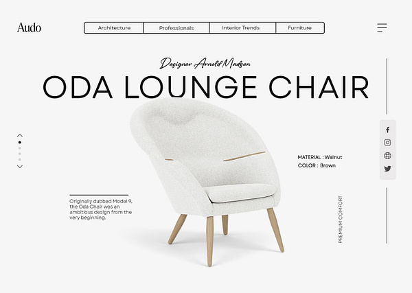Elegant Furniture Website Design – Clean Layout by Owais Ahmed on Dribbble