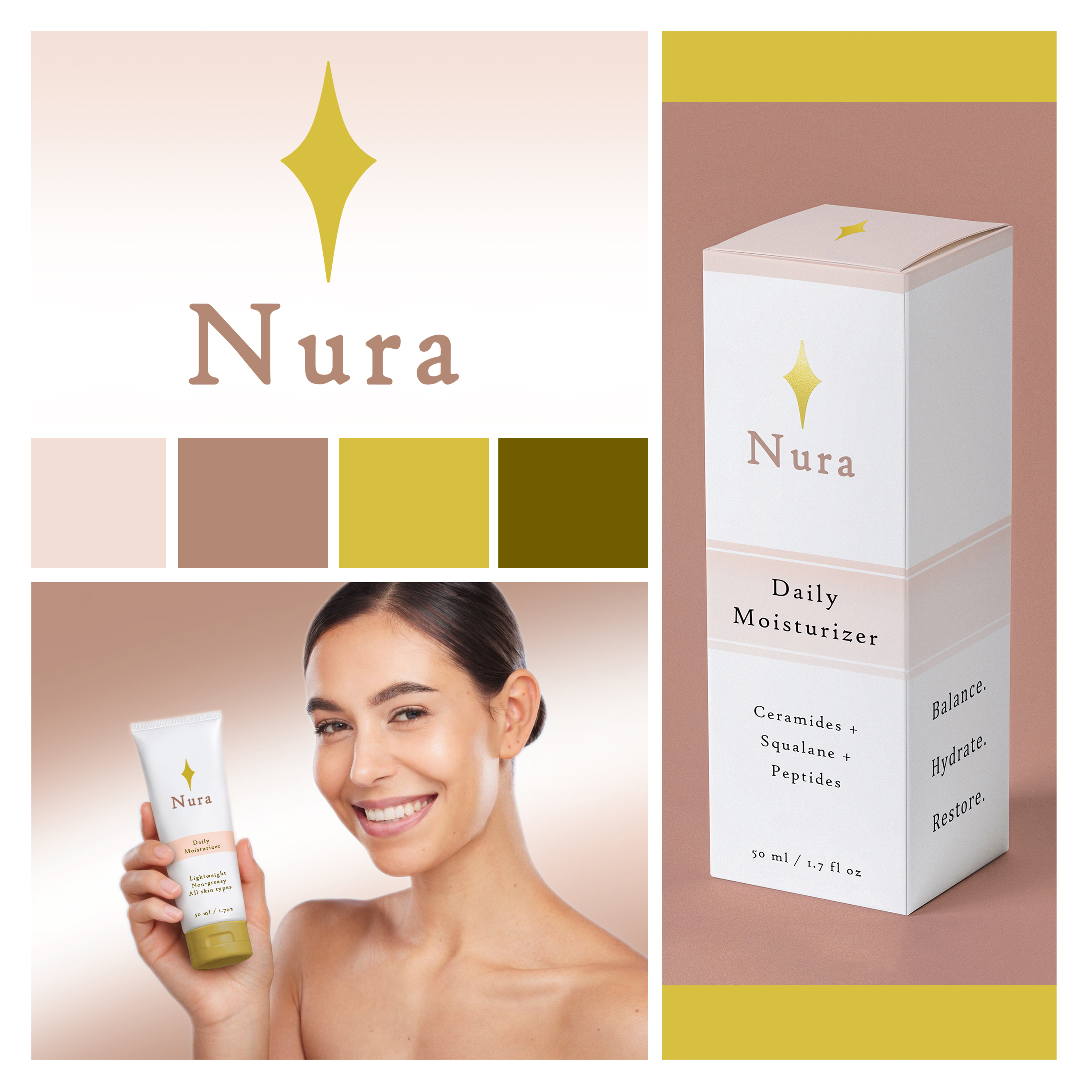 Nura - Skincare branding branding graphic design skincare