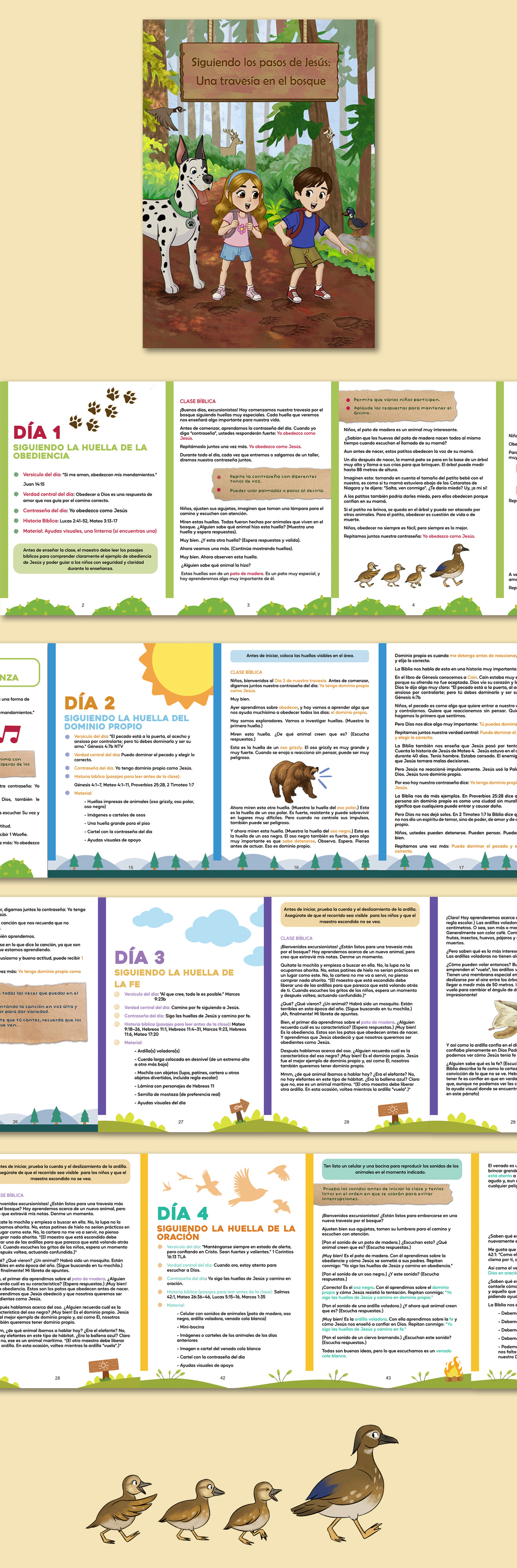 Children's camp manual book children graphic design illustration layout manual