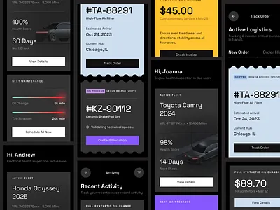 Your Car’s Health, Always in Check - UI App Design 3d car carapp cardesign dark dashboard design skeumorphism smart ui ux
