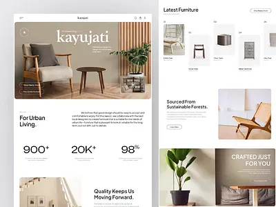 Kayujati - Furniture Store Website Animation animation chair e commerce ecommerce furniture interior lamp marketplace motion motion graphics product shop shopify sofa store table ui ux web design